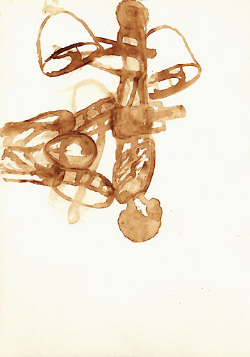 Figuren mit Körben, 2000, Mischtechnik, 29.5 x 21 cm - Wolfgang Stiller