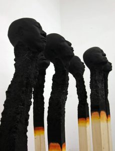 2011 Matchstickmen ca. 155-158 cm, wood,PU acrylic,gouache paint - Wolfgang Stiller