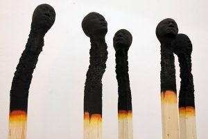 2011 Matchstickmen ca. 155-158 cm, wood,PU acrylic,gouache paint - Wolfgang Stiller