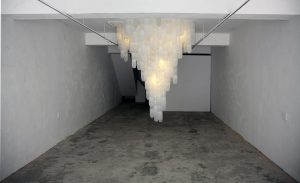 Deceive 2012, plastic shrimp traps, Lights, installation at PingPong art space Taiwan, size 300 x 300 x 350