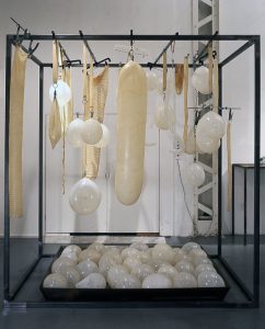 Trockenraum 2 - 1993, Mixed Media,ca. 250 x 250cm, Installationsaufbau Röntgen-Kunstinstitut, Tokyo - Wolfgang Stiller